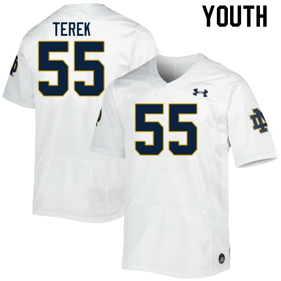 Youth #55 Chris Terek Notre Dame Fighting Irish College Football Jerseys Stitched Sale-White - Click Image to Close